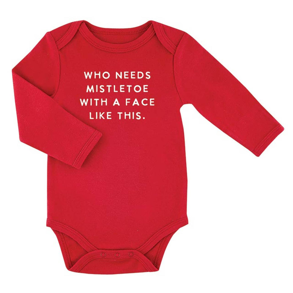 Long Sleeve Snapshirt - Mistletoe: Machine Wash Cold. Tumble Dry Low. / 95% Cotton 5% Spandex / 3-6M