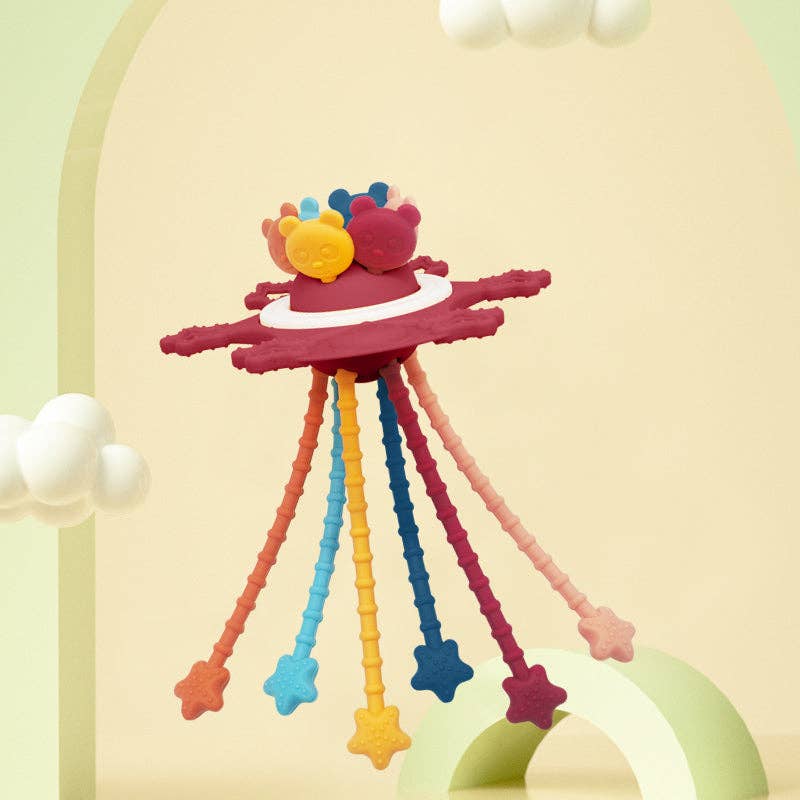 Montessori Pull String Sensory Toy for 6-12-18 Months Babies: 1 Set(Mix & Match Colors)