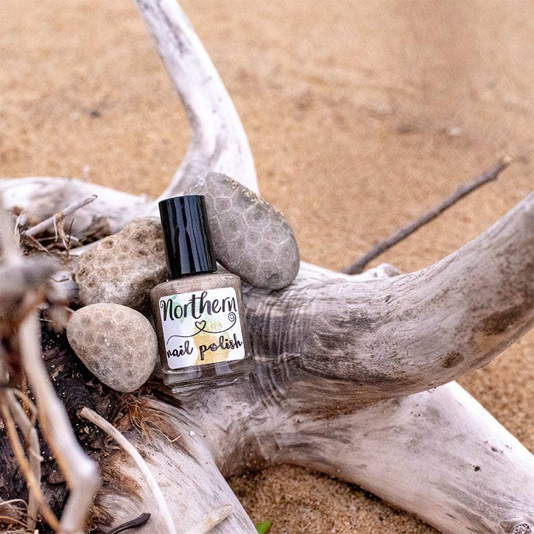 Petoskey Stone ~ Holo Taupe Vegan Nail Polish Eco Michigan
