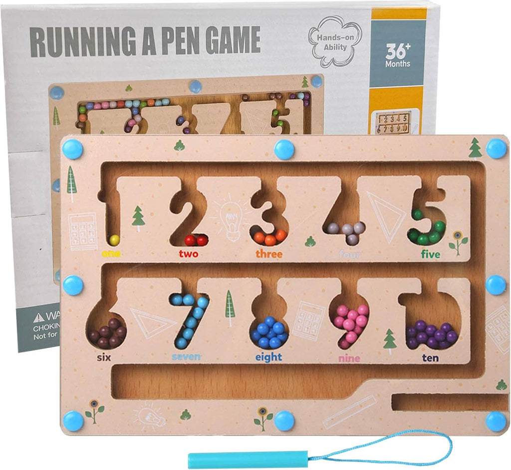 Maze Educational Game Color Number Montessori Education: 1 set