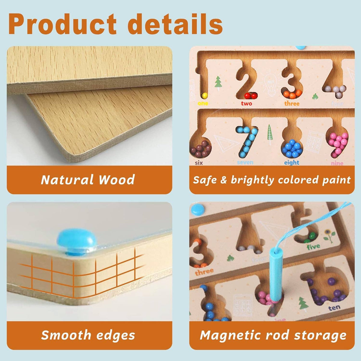 Maze Educational Game Color Number Montessori Education: 1 set