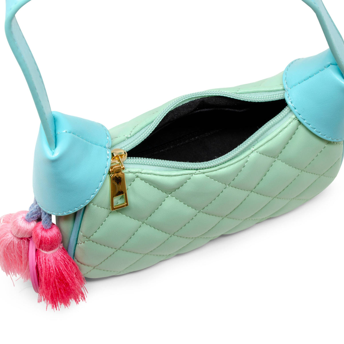 Kids Quilted Shoulder Bag: Aqua Green