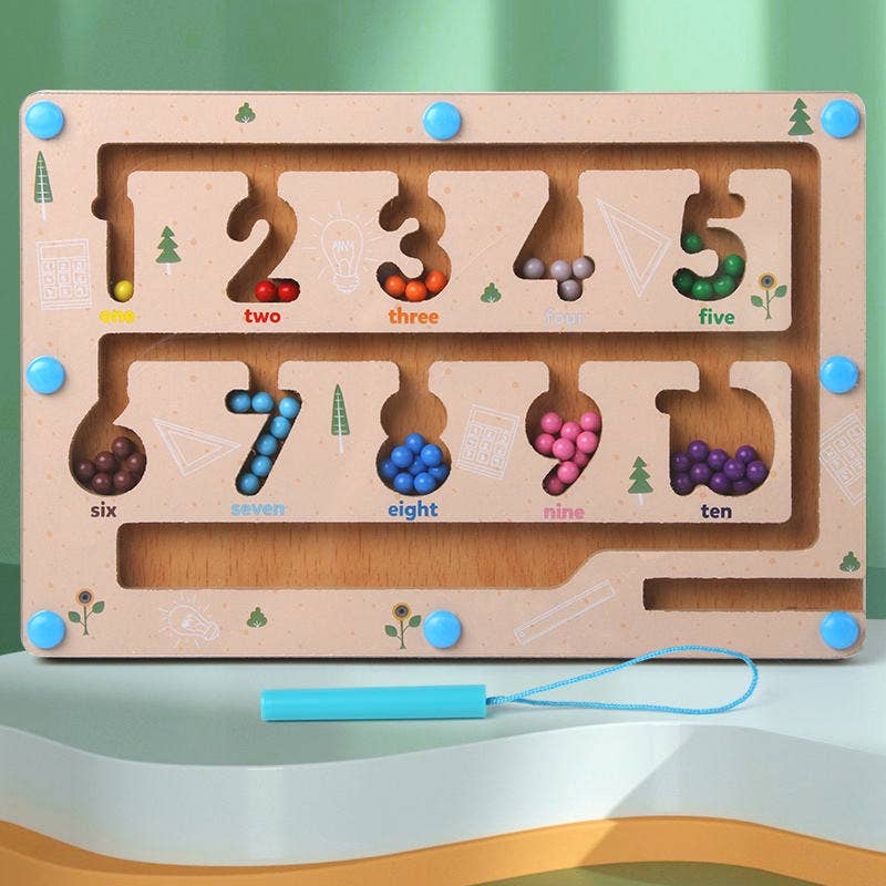 Maze Educational Game Color Number Montessori Education: 1 set