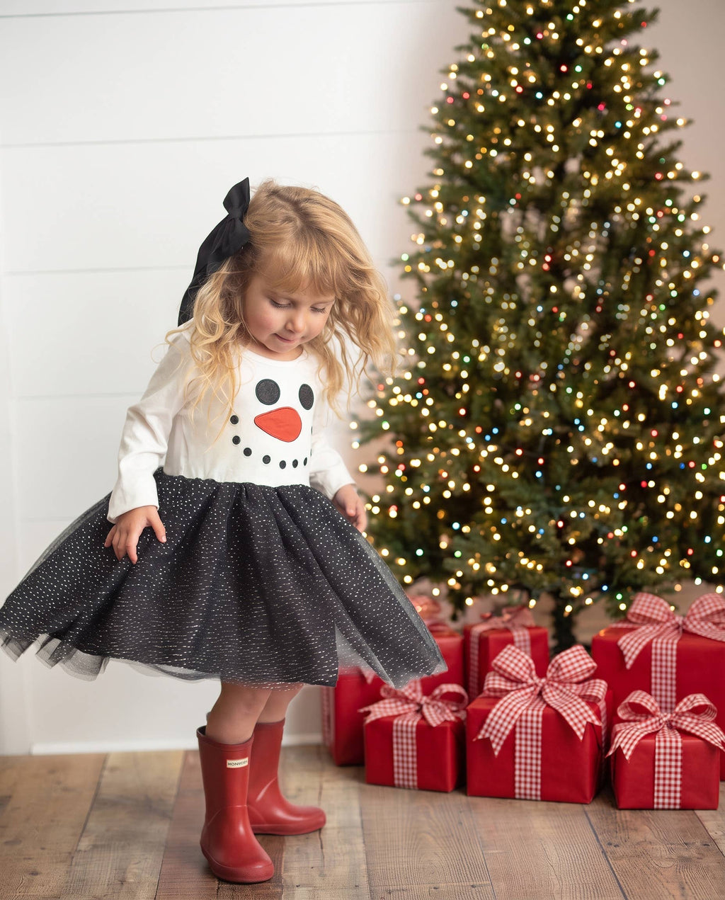 Girls Snowman Sparkle Tulle Holiday Christmas Winter Dress: 2
