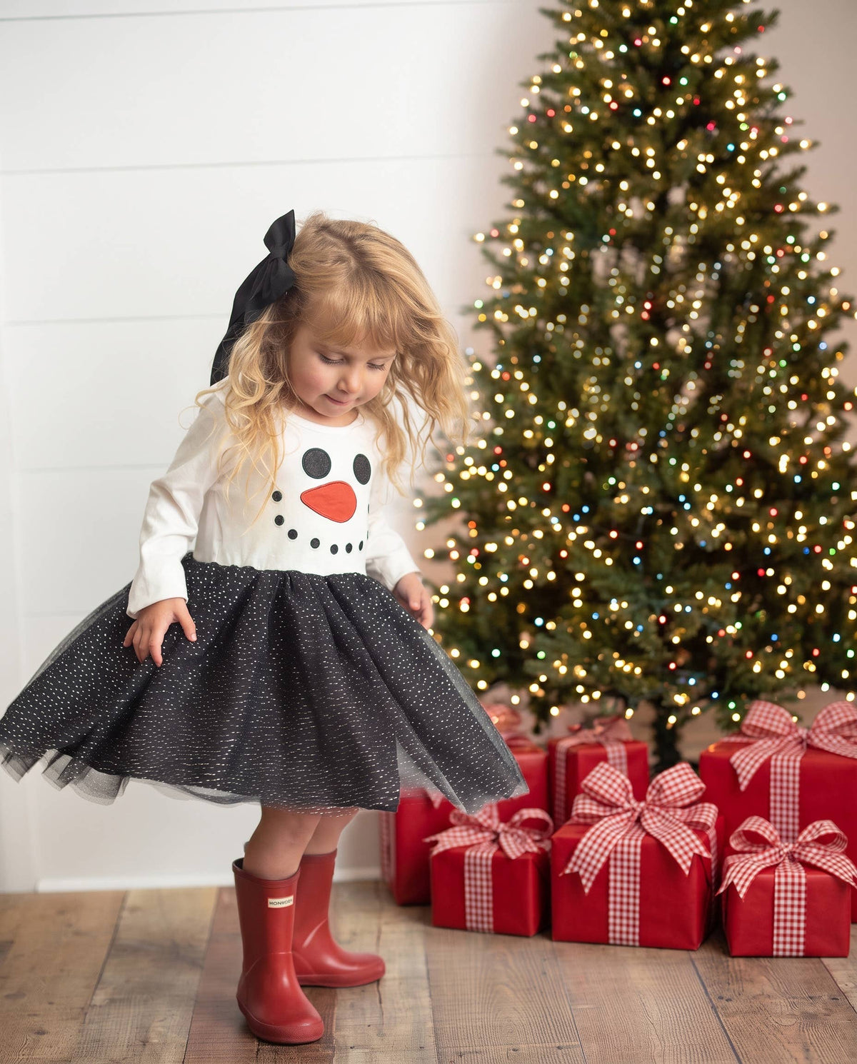 Girls Snowman Sparkle Tulle Holiday Christmas Winter Dress: 2
