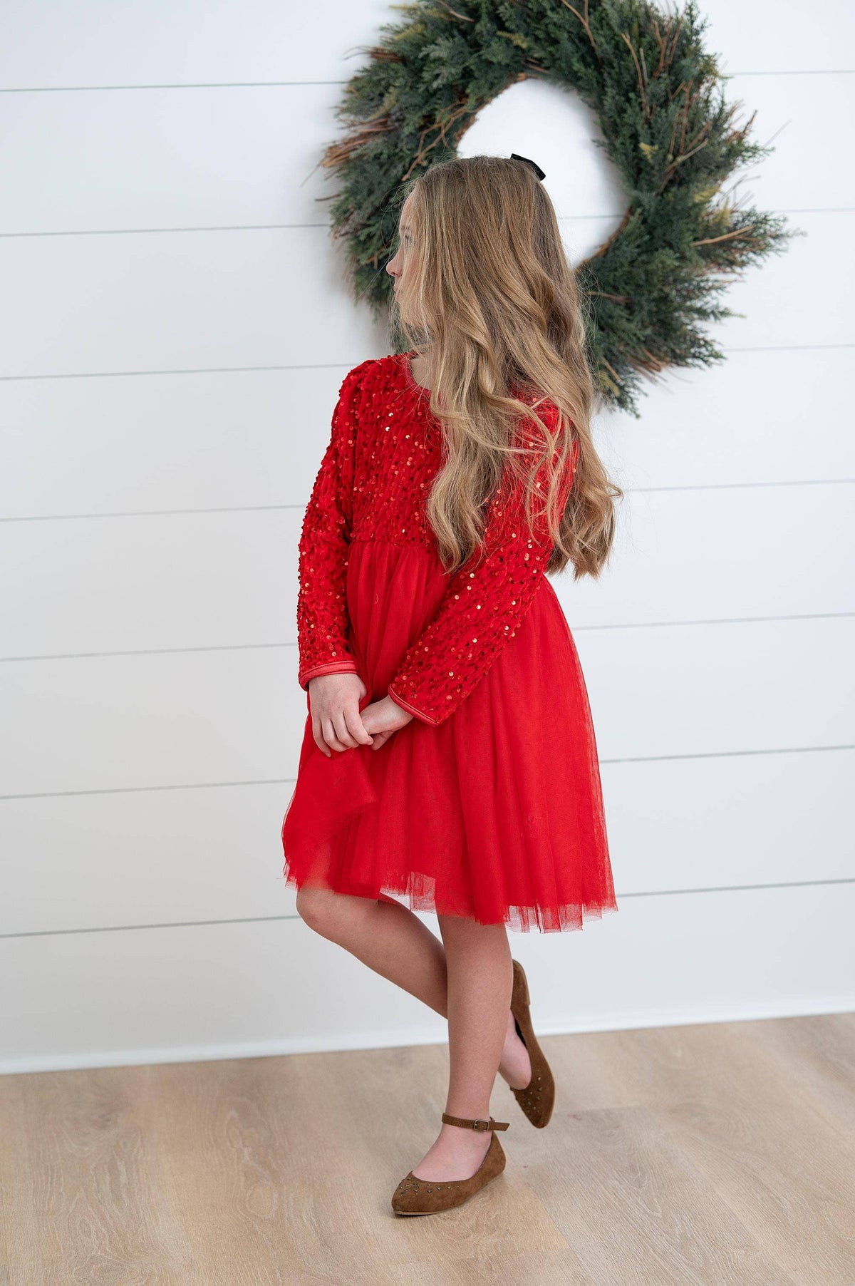 Victoria Red Sequin Fancy Sparkle Tulle Holiday Party Dress: 10/12