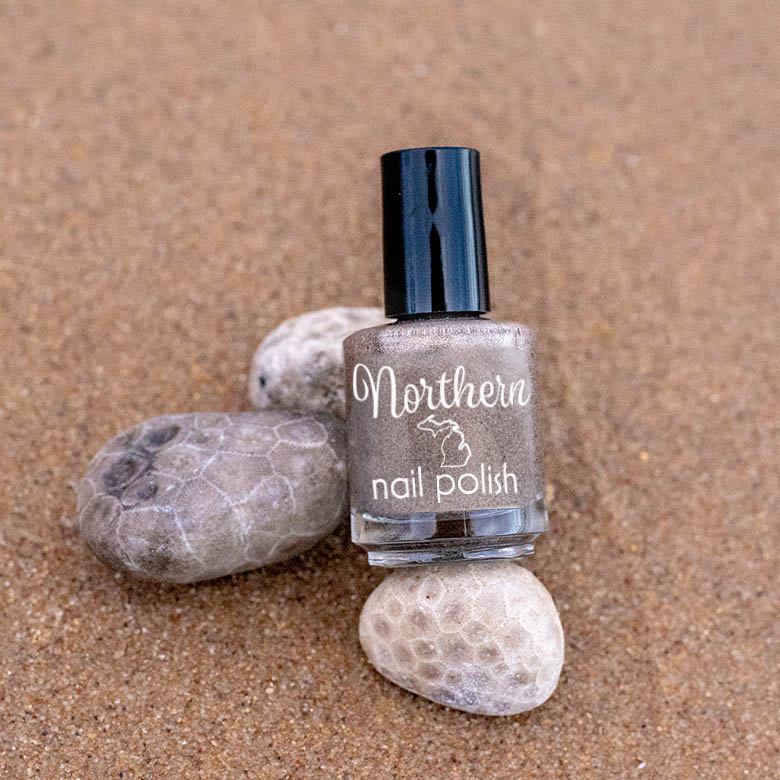 Petoskey Stone ~ Holo Taupe Vegan Nail Polish Eco Michigan