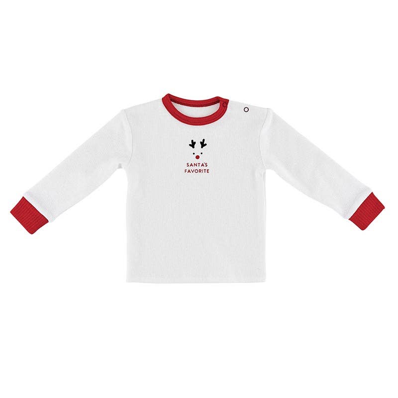 Waffle Knit Two-Piece Pajama Set - Santa's Favorite 6-12 mo