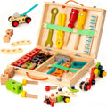 Wooden Toddler Tools Set Includes Tool Box, Montessori: 1 Set