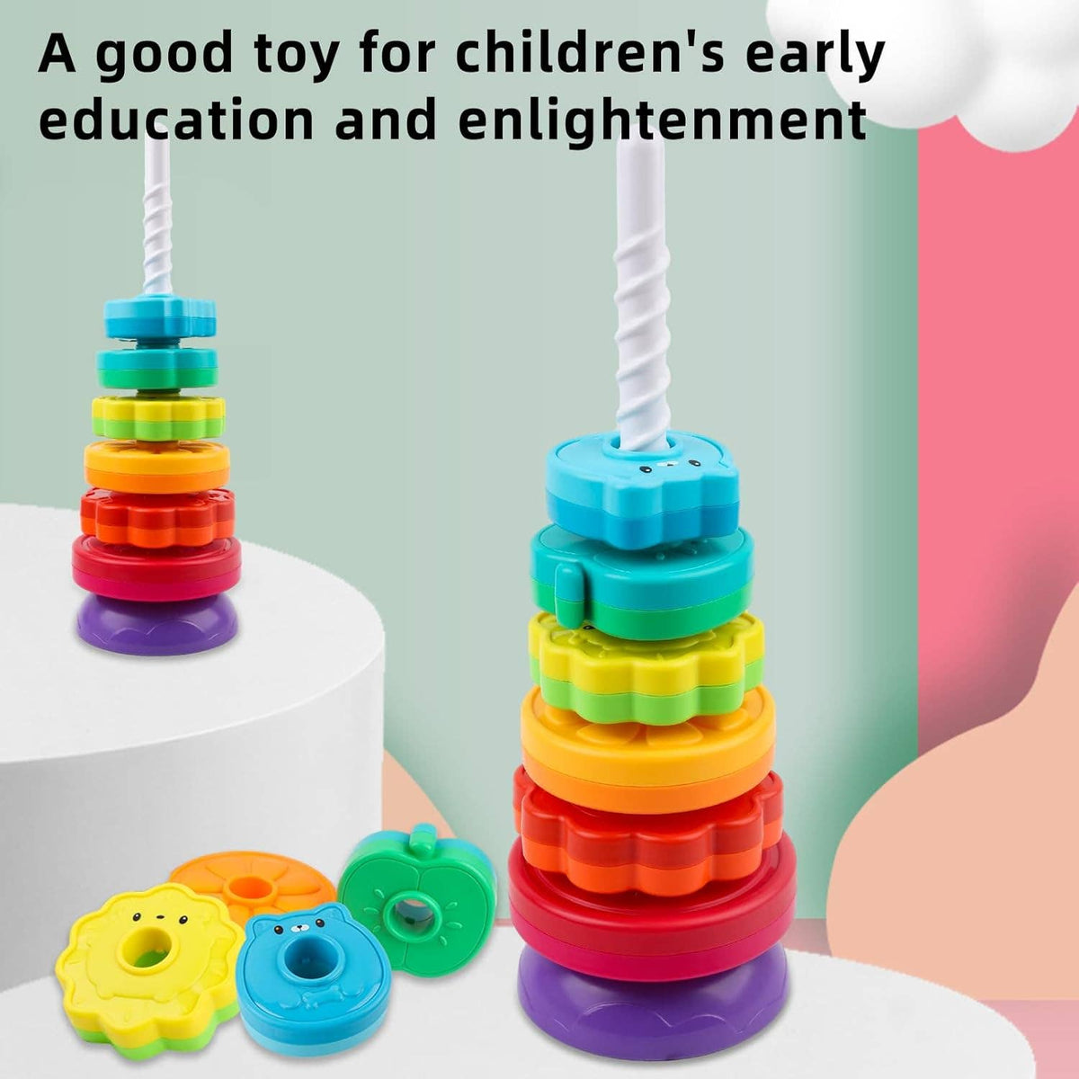 Baby Spinning Stacking Toys for Toddlers Ring Stacker