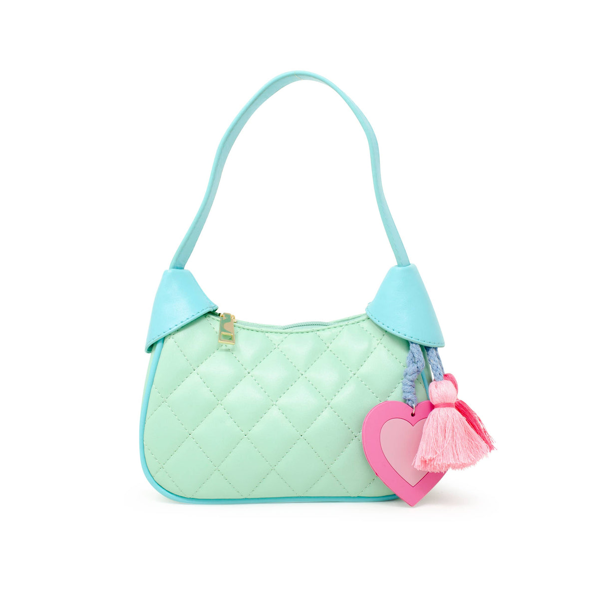 Kids Quilted Shoulder Bag: Aqua Green