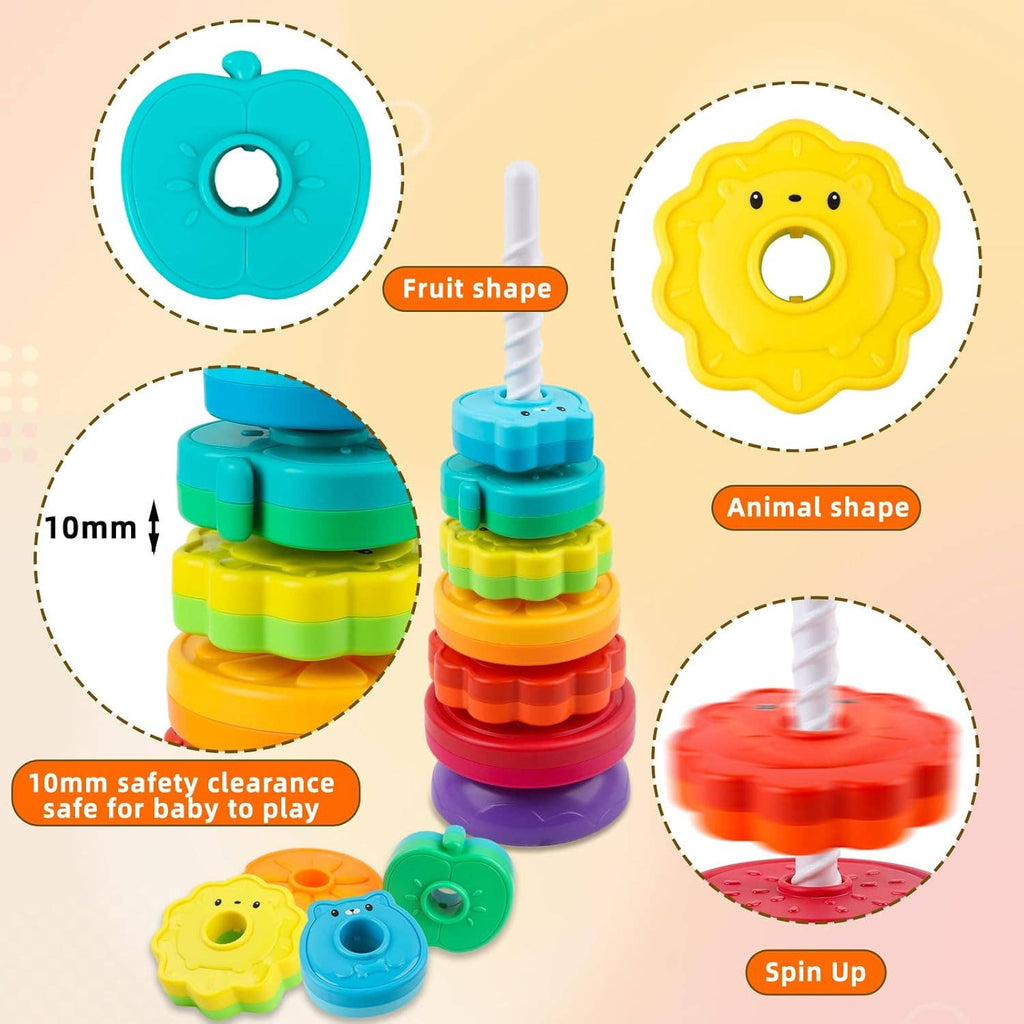 Baby Spinning Stacking Toys for Toddlers Ring Stacker