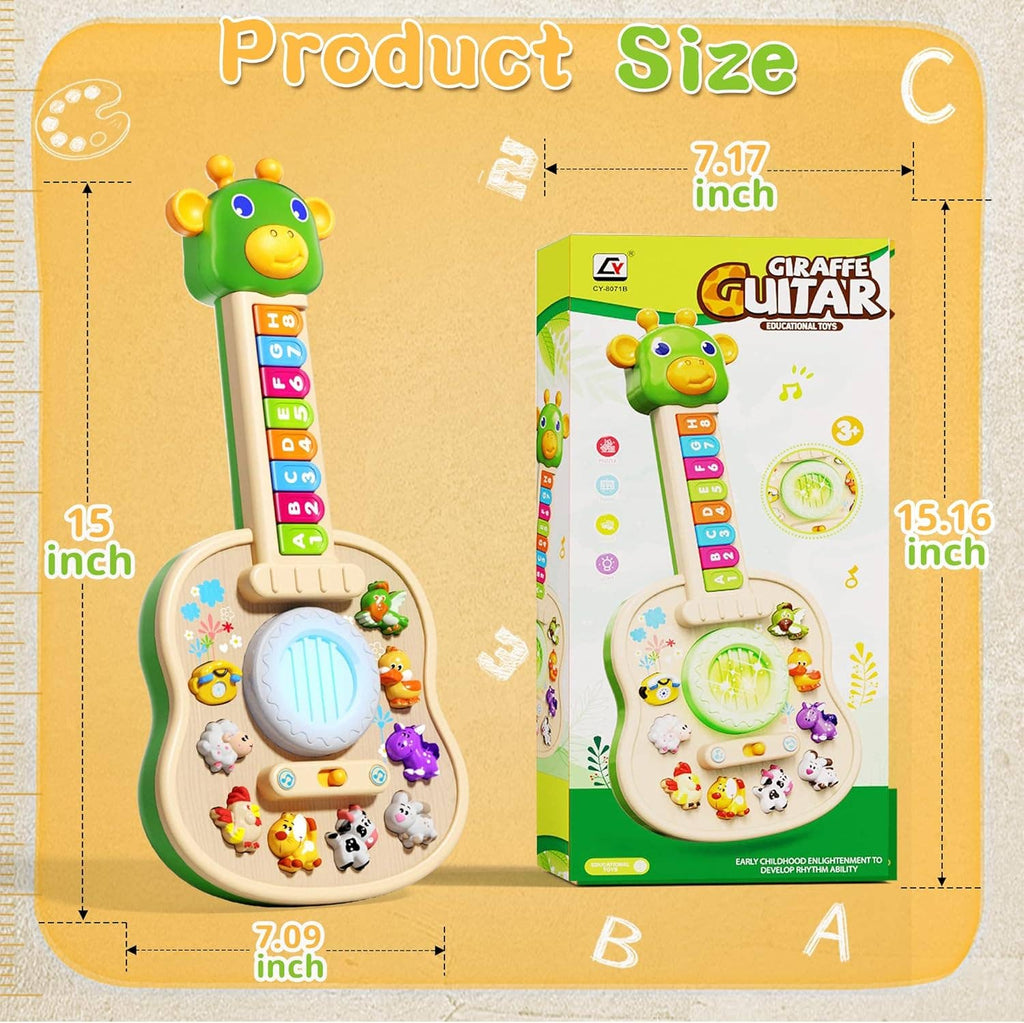 Kids Educational Animal Keyboard Guitar Toy – Multi-Function: 1 Pack
