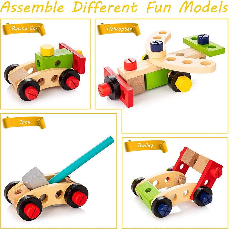 Wooden Toddler Tools Set Includes Tool Box, Montessori: 1 Set
