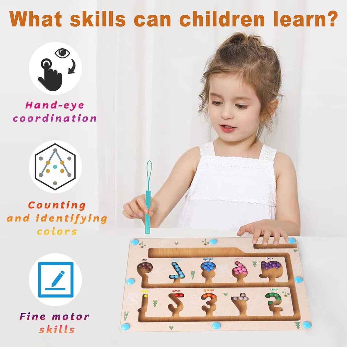 Maze Educational Game Color Number Montessori Education: 1 set