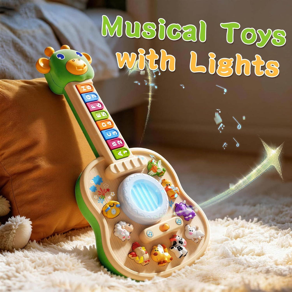Kids Educational Animal Keyboard Guitar Toy – Multi-Function: 1 Pack