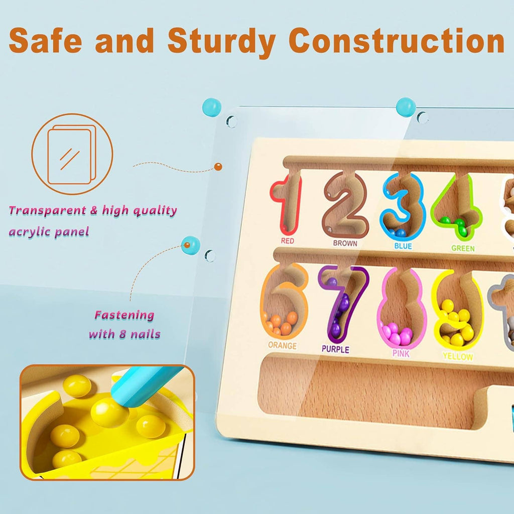 Maze Educational Game Color Number Montessori Education: 1 set