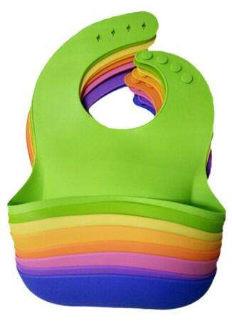 Silicone Bibs for Babies, 2 Sets Baby Feeding Bibs Waterproof Soft Durable Adjustable Bibs - MOQ 10 Pcs: Mix & Match Colors