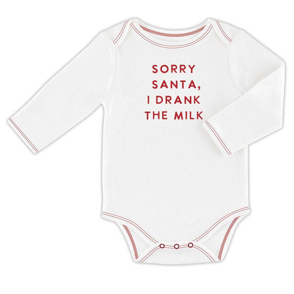 Long Sleeve Snapshirt - Sorry Santa: Machine Wash Cold. Tumble Dry Low. / 95% Cotton 5% Spandex / 3-6M