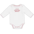 Long Sleeve Snapshirt - Little Christmas Miracle: Machine Wash Cold. Tumble Dry Low. / 95% Cotton 5% Spandex / 0-3M