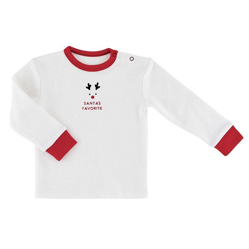 Waffle Knit Two-Piece Pajama Set - Santa's Favorite 6-12 mo