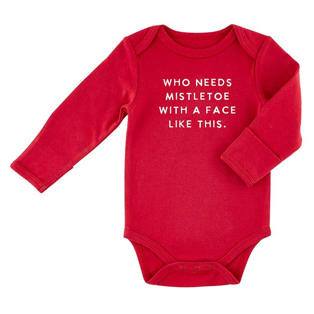 Long Sleeve Snapshirt - Mistletoe: Machine Wash Cold. Tumble Dry Low. / 95% Cotton 5% Spandex / 3-6M