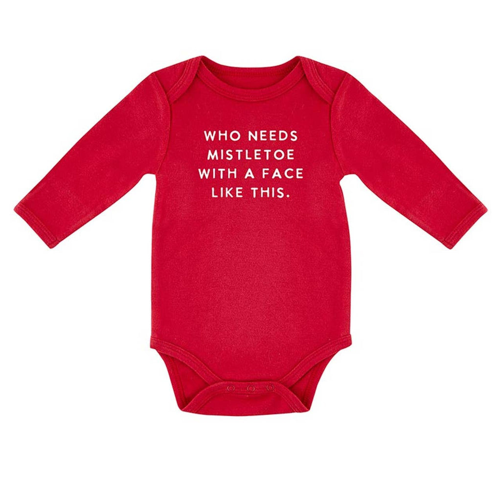 Long Sleeve Snapshirt - Mistletoe: Machine Wash Cold. Tumble Dry Low. / 95% Cotton 5% Spandex / 3-6M
