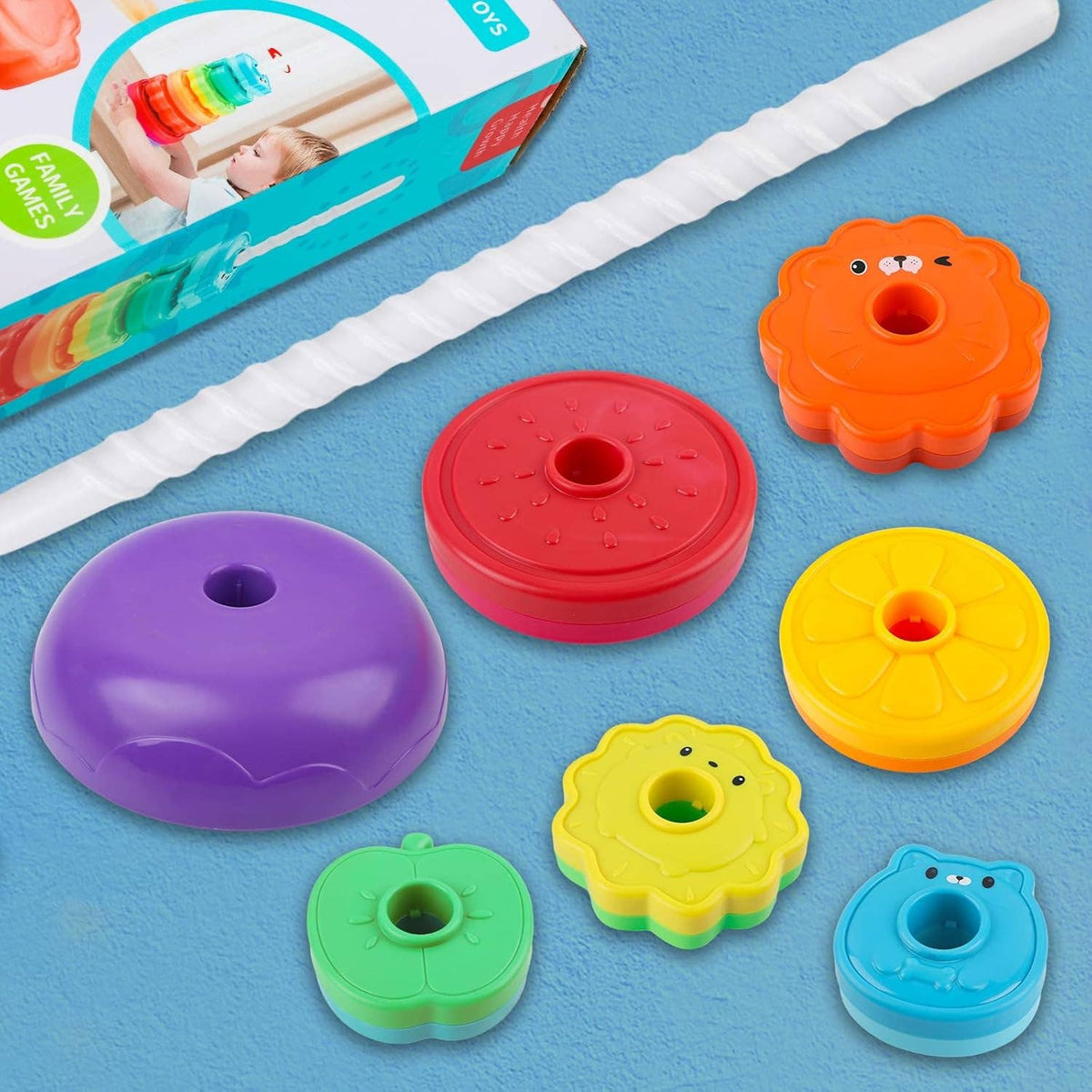 Baby Spinning Stacking Toys for Toddlers Ring Stacker
