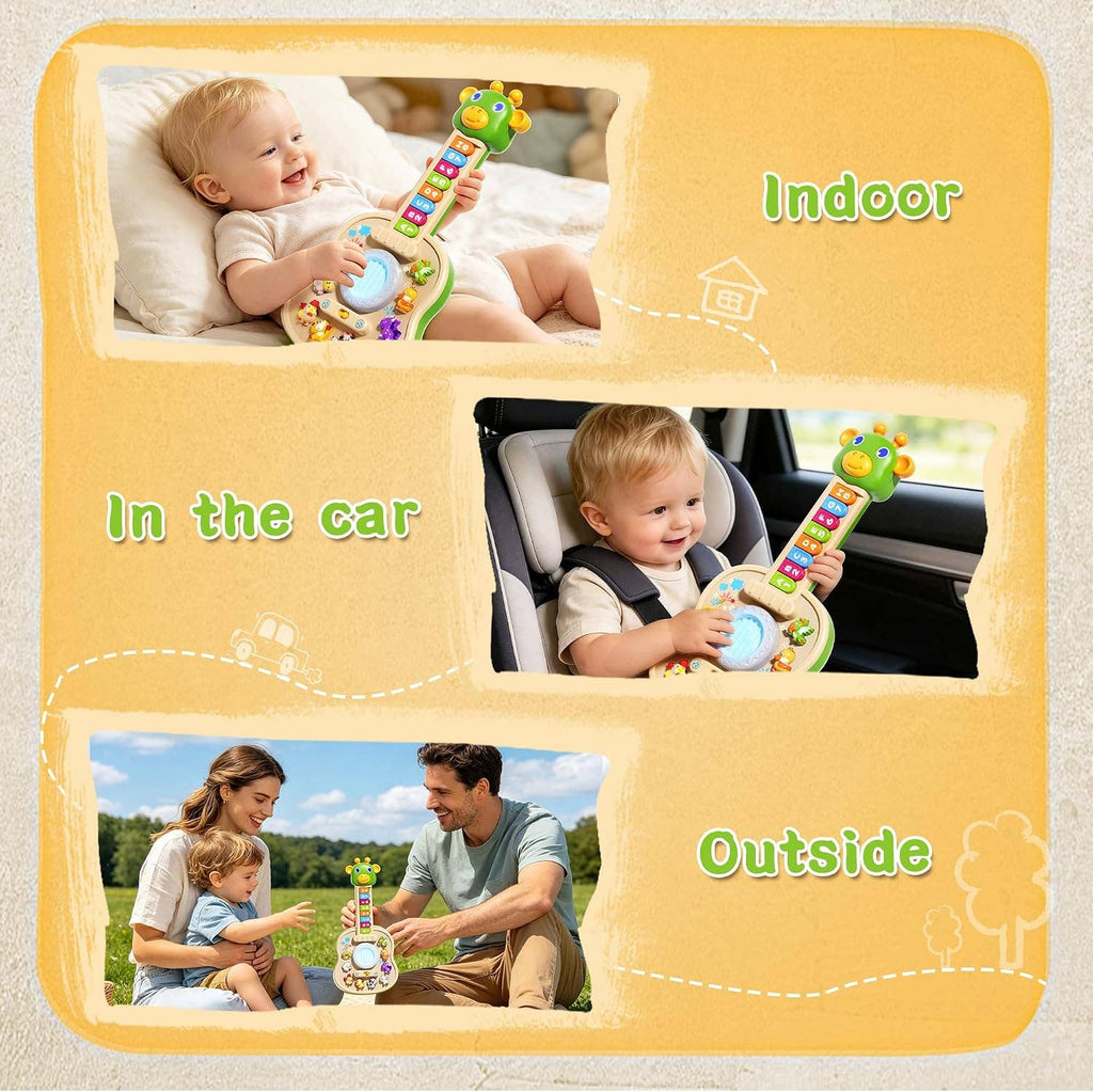 Kids Educational Animal Keyboard Guitar Toy – Multi-Function: 1 Pack