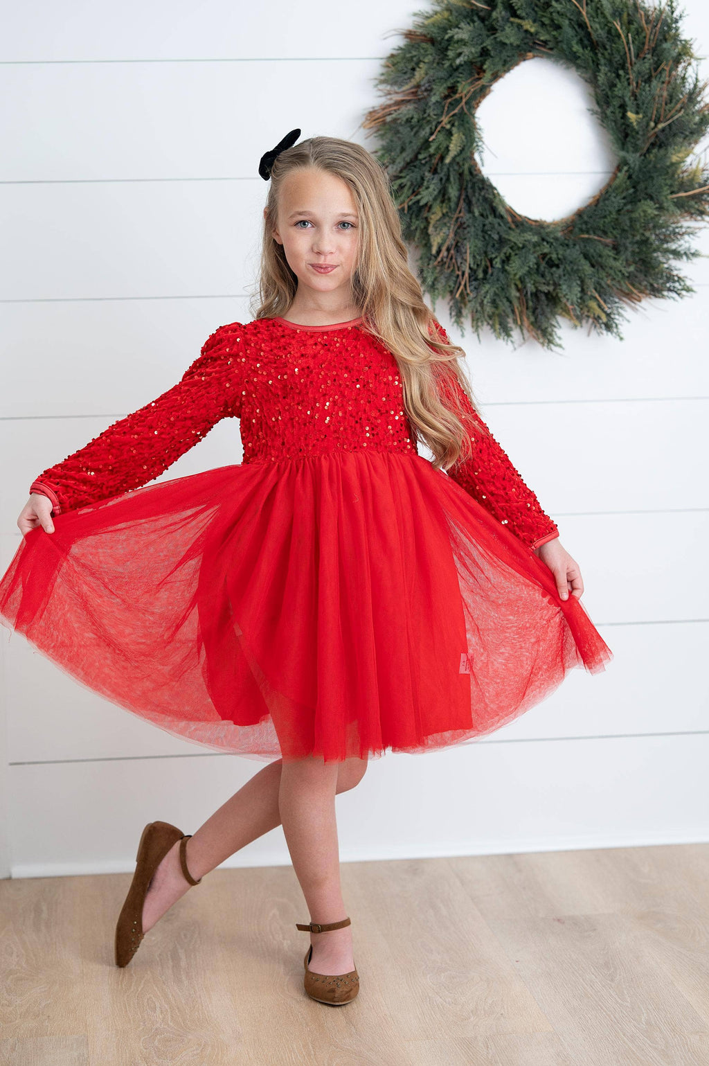 Victoria Red Sequin Fancy Sparkle Tulle Holiday Party Dress: 10/12