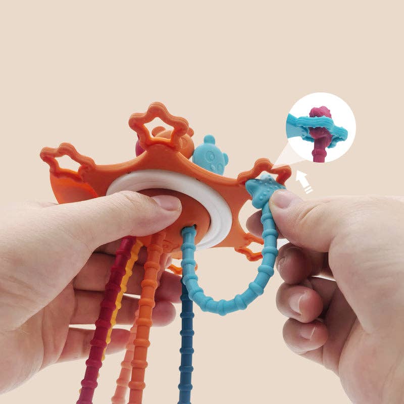 Montessori Pull String Sensory Toy for 6-12-18 Months Babies: 1 Set(Mix & Match Colors)
