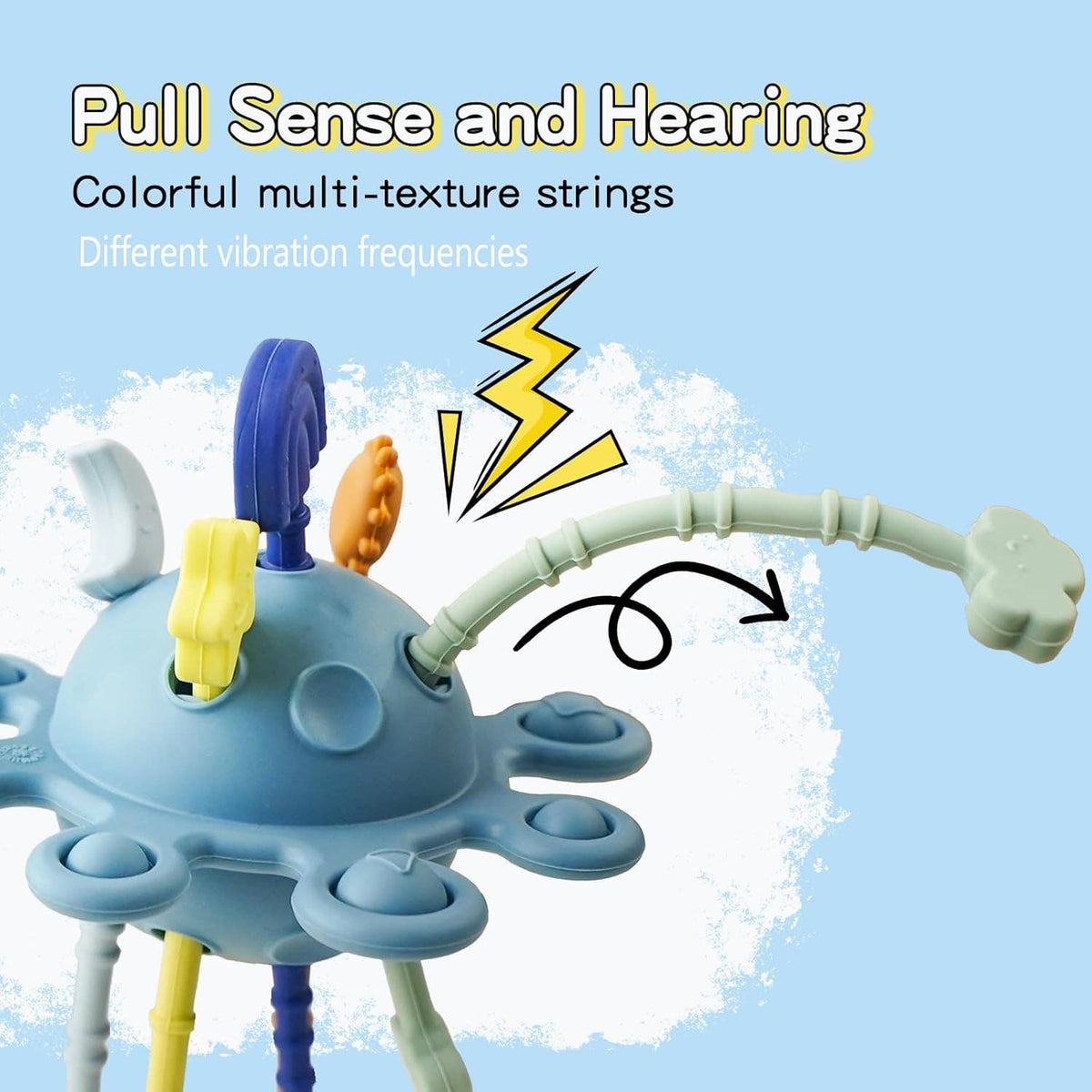 Montessori Pull String Sensory Toy for 6-12-18 Months Babies: 1 Set(Mix & Match Colors)