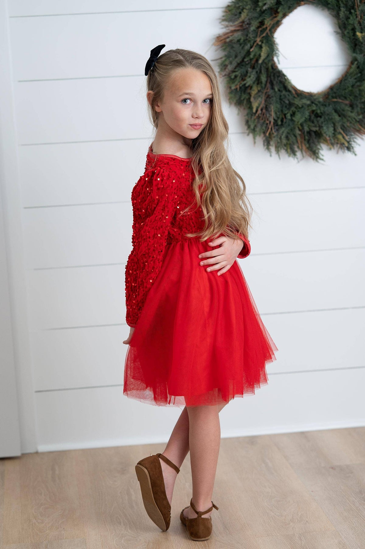 Victoria Red Sequin Fancy Sparkle Tulle Holiday Party Dress: 10/12