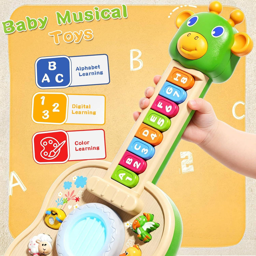 Kids Educational Animal Keyboard Guitar Toy – Multi-Function: 1 Pack