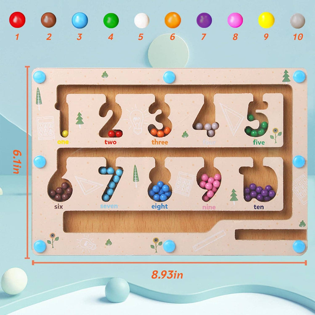 Maze Educational Game Color Number Montessori Education: 1 set