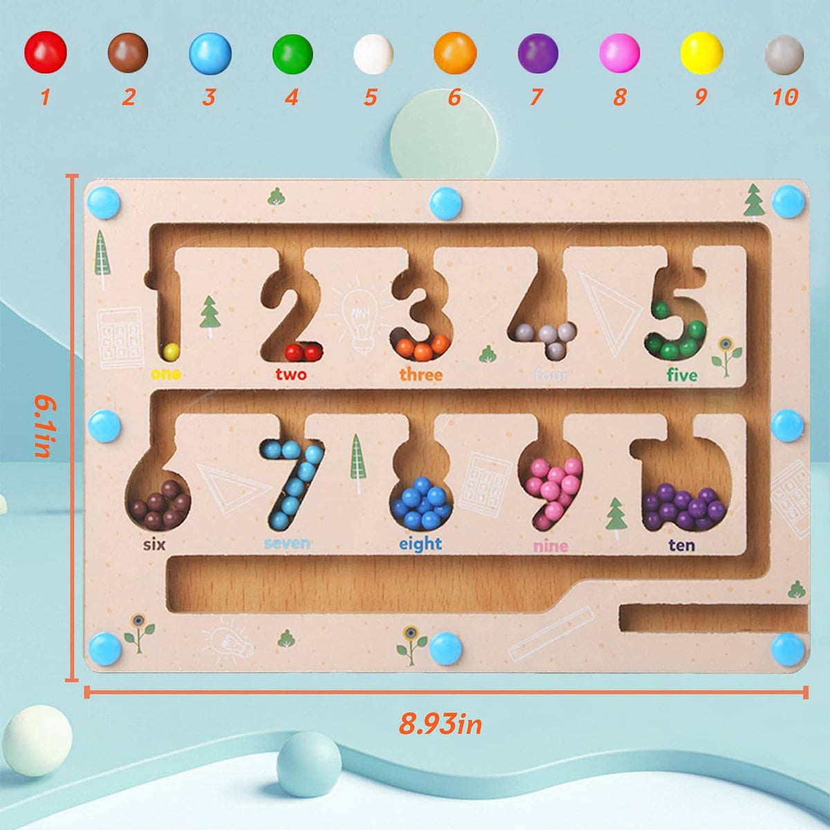 Maze Educational Game Color Number Montessori Education: 1 set