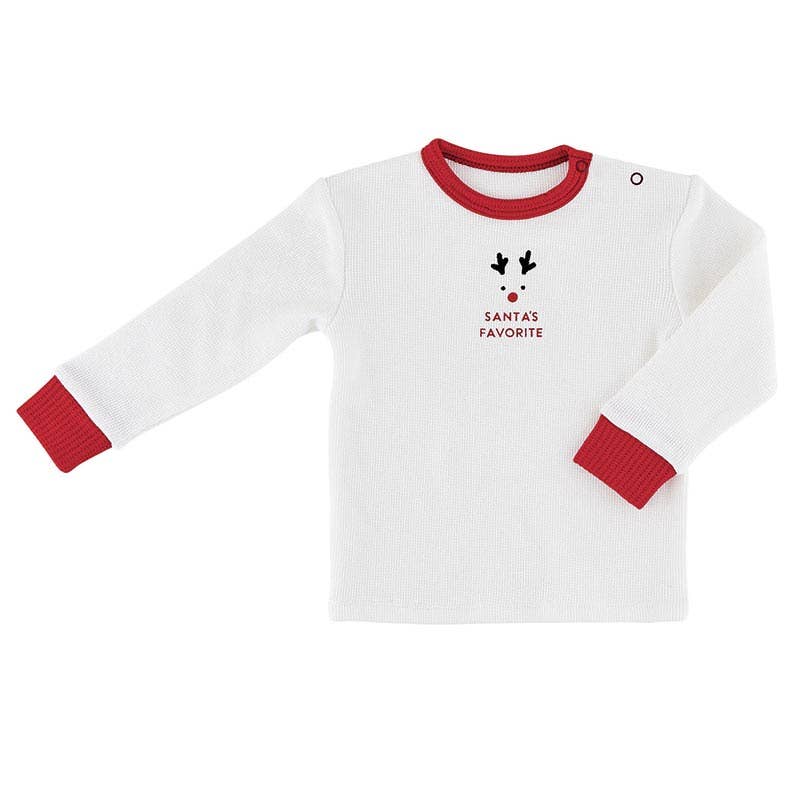 Waffle Knit Two-Piece Pajama Set - Santa's Favorite 6-12 mo