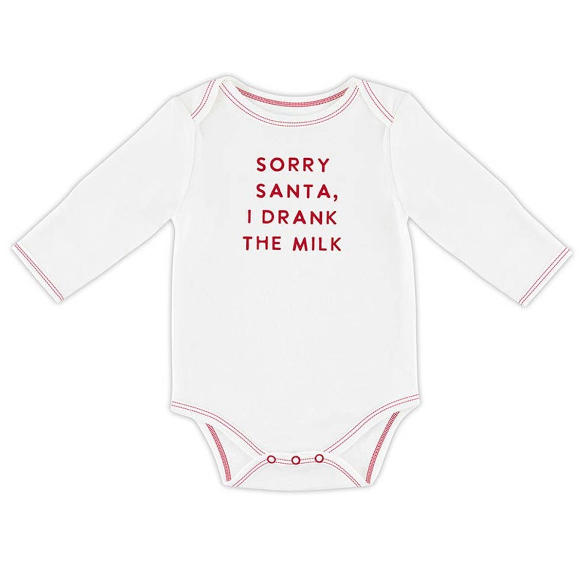 Long Sleeve Snapshirt - Sorry Santa: Machine Wash Cold. Tumble Dry Low. / 95% Cotton 5% Spandex / 3-6M