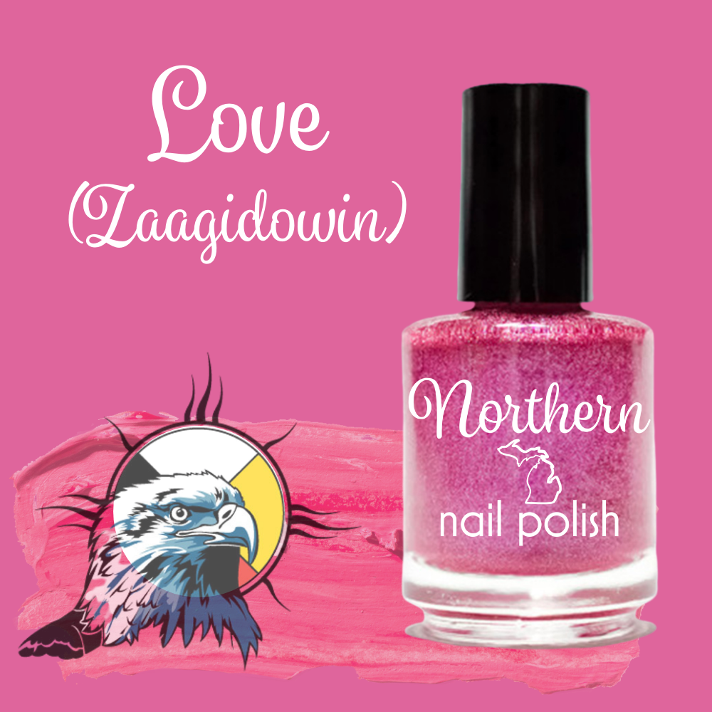 Love ~ Nail Polish Holographic Pink Tox-Free Vegan Eco Beauty