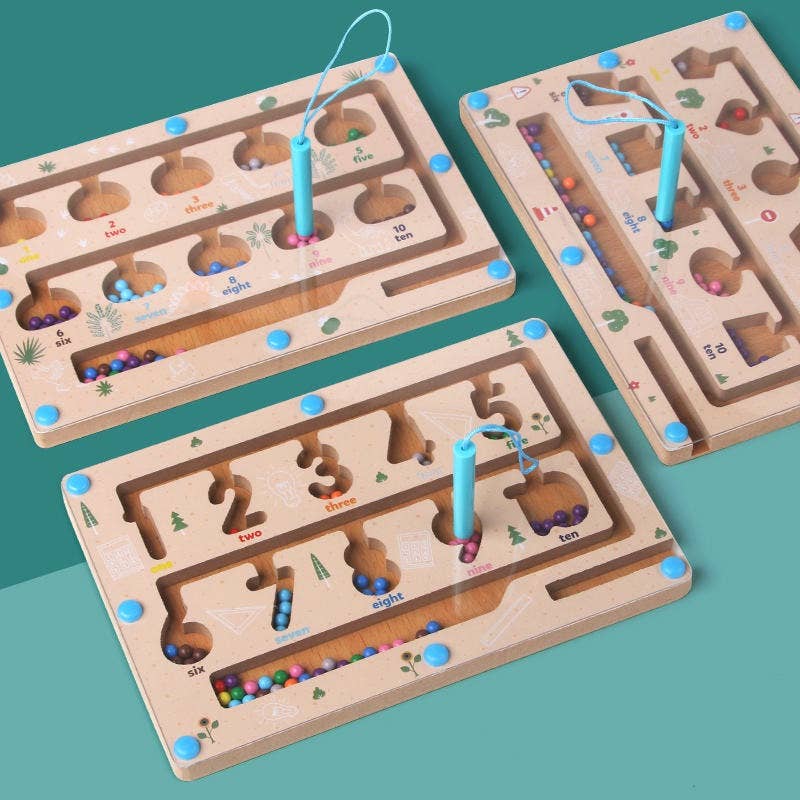 Maze Educational Game Color Number Montessori Education: 1 set