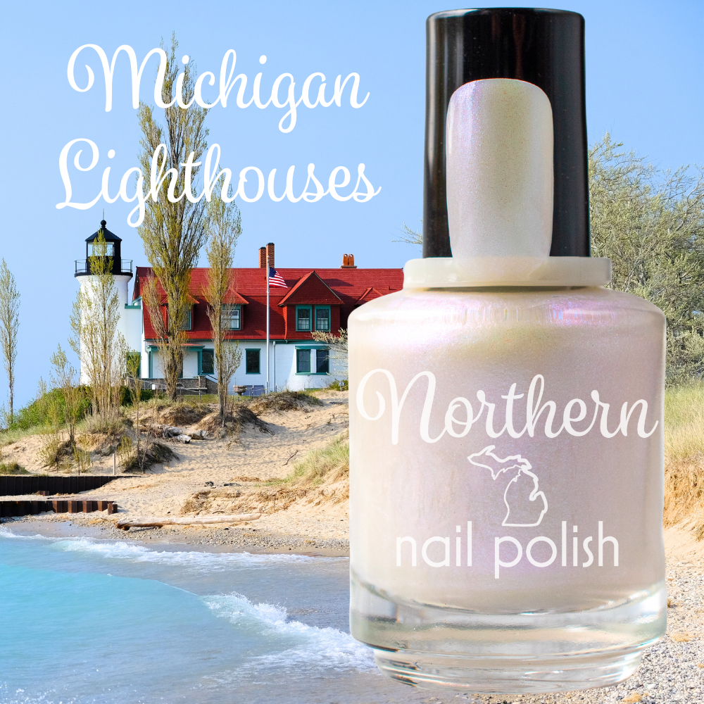 Michigan Lighthouses ~ Nail Polish Vegan Nontoxic  Iridescent